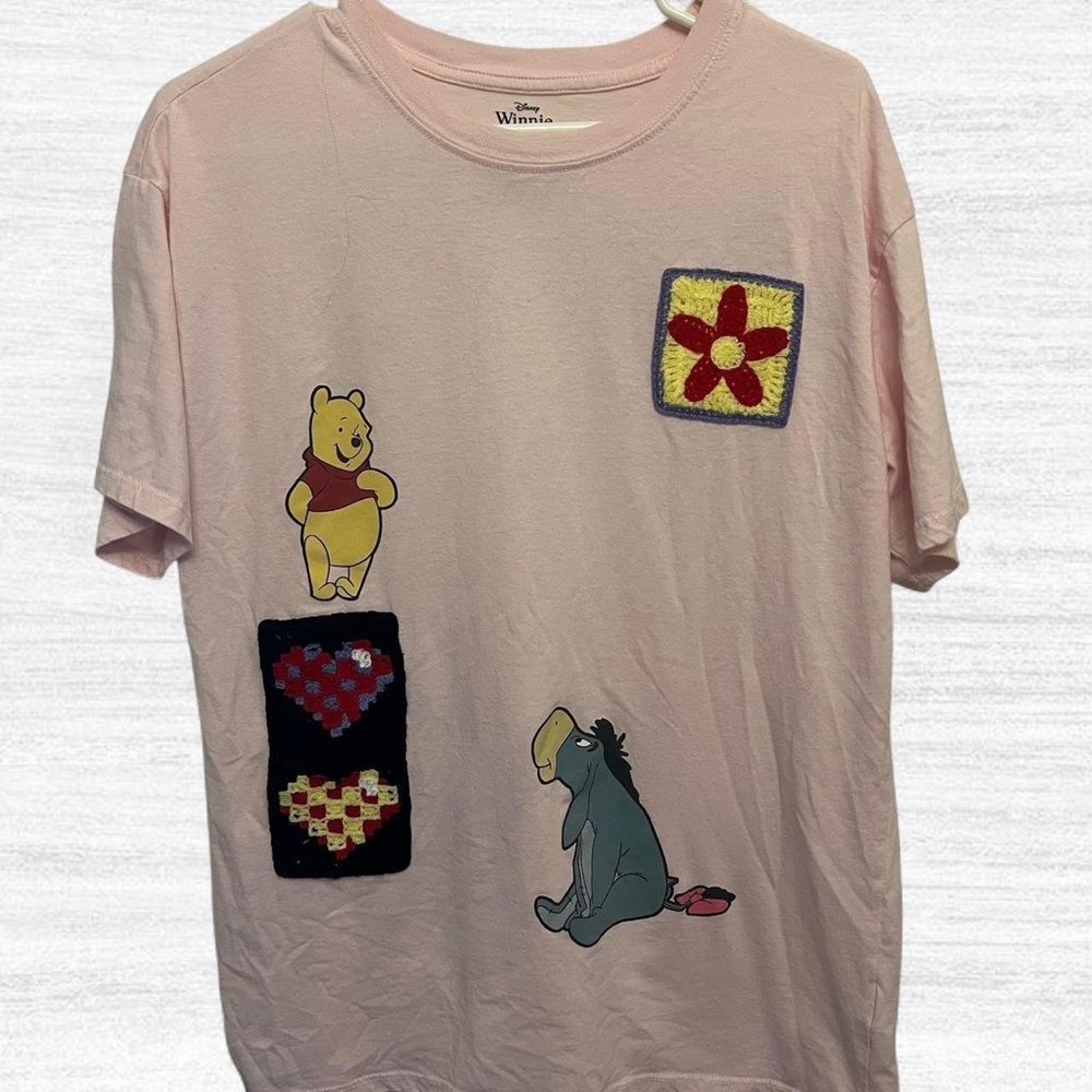Disney Winnie the Pooh Pink Patchwork Tee Shirt
